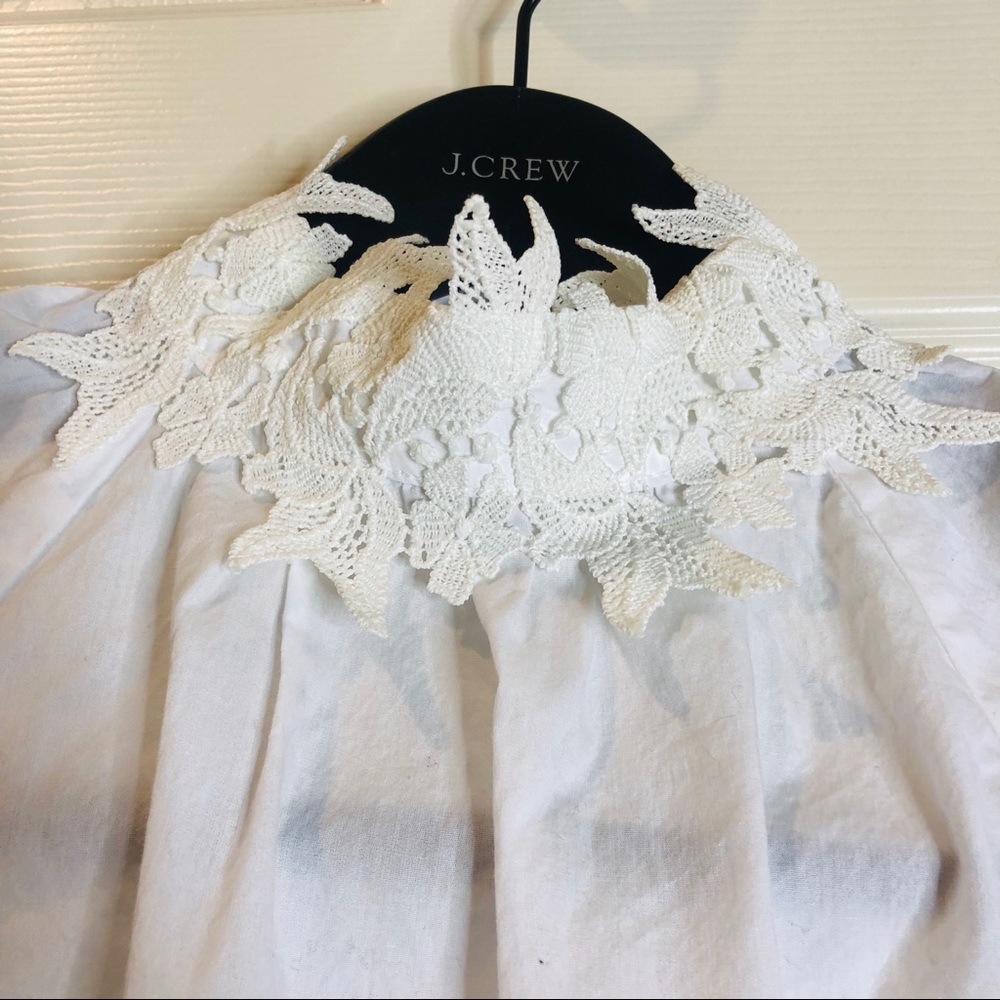 Zara White short sleeve mock neck lace blouse XS - Picture 6 of 8